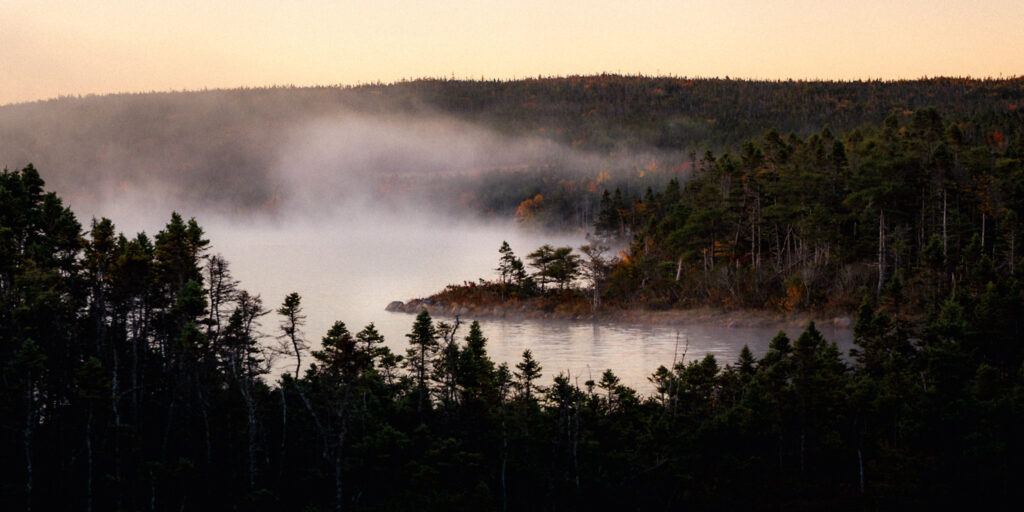 Sunrise mist at Swab’s Dock near Grand Beach Newfoundland